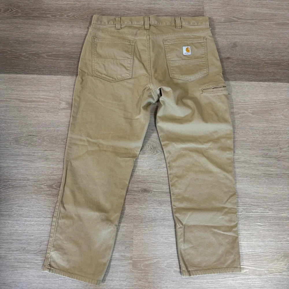 Carhartt Rugged Flex Work Pants Mens 38x30 Tan Relaxed Fit 102517 DKH Canvas